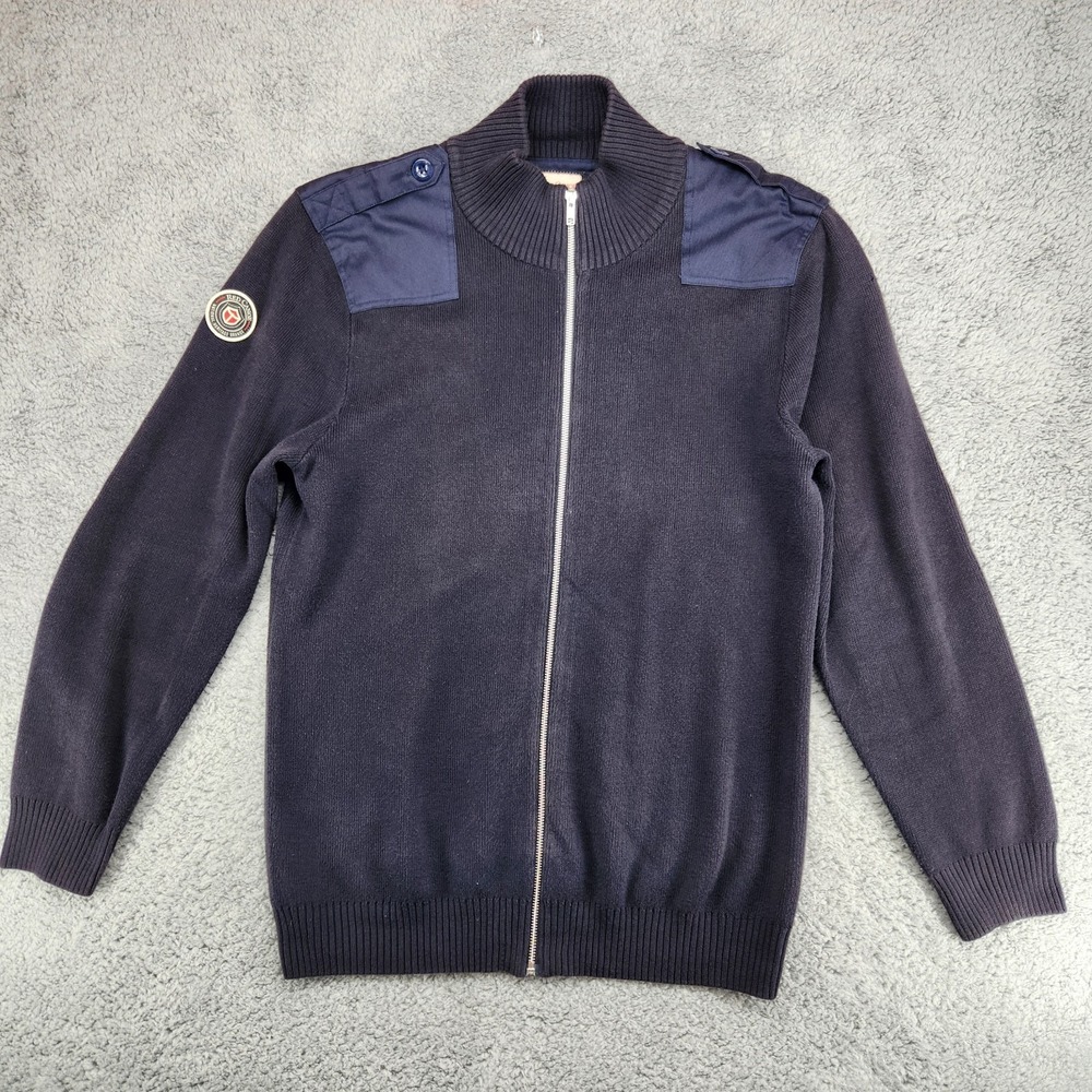 Red Canoe Canada Field Patch Cardigan Mens Size XXL Fullzip Sweater Blue